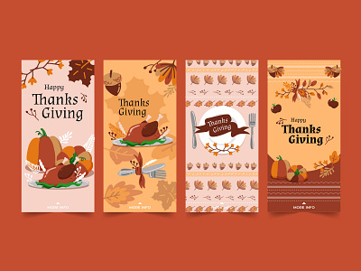 Thanks giving IG stories for Freepik design draw food freepik illustration illustrator procreate stories thanksgiving vector