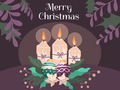 Hand drawn Christmas candle background for Freepik candles christmas cute deco freepik illustration illustrator navidad procreate vector