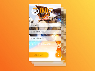 DailyUI 001 - Sign Up 001 app dailyui design gaming graphic design mobile overwatch sign up tracer ui ui design