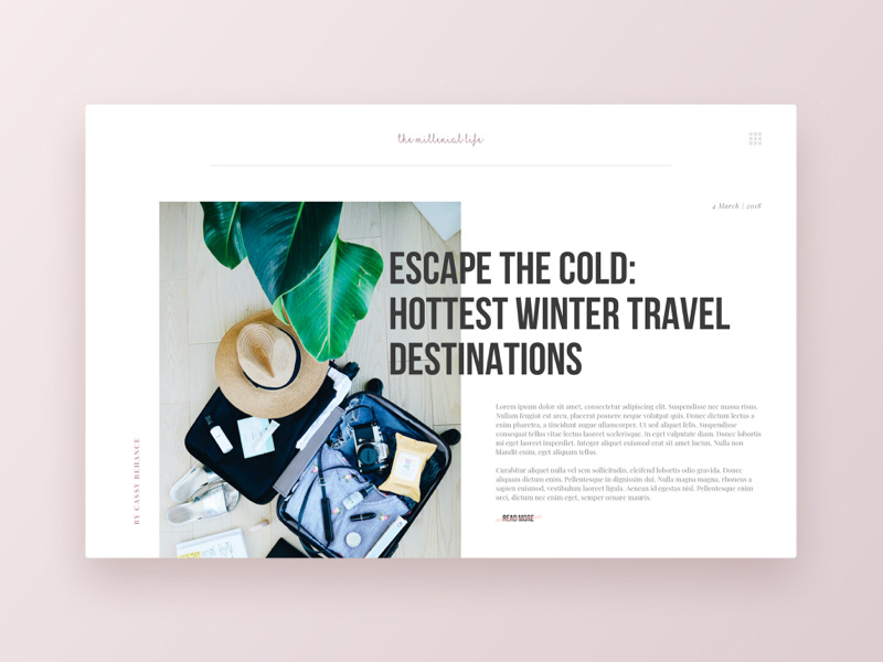 DailyUI 035 - Blog Post uiux millenial blogging blogger lifestyle blog blog design blog post blog daily ui challenge interface ux design ux design ui ui design graphic design dailyui challenge dailyui 035 dailyui 035