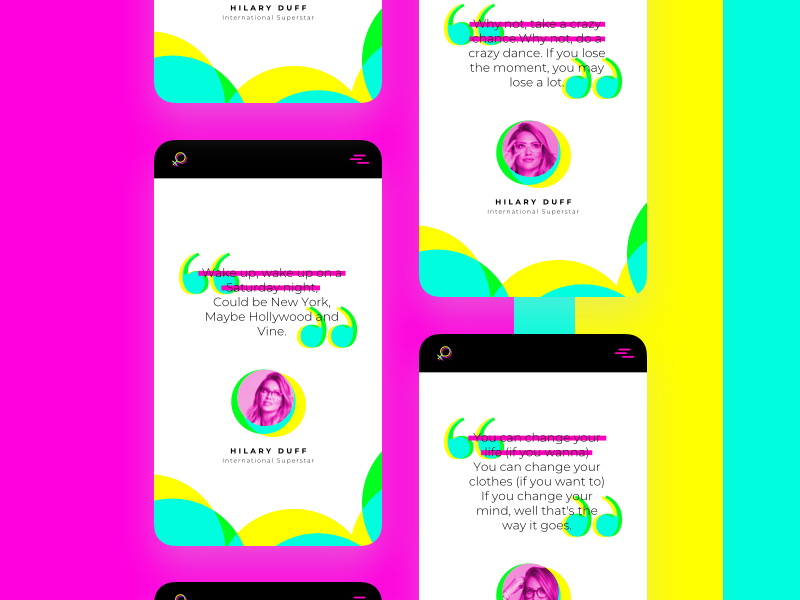 DailyUI 039 - Testimonials testimonial quotation uiux app mobile interface ux design ux design ui ui design graphic design hilary duff quotes quote testimonials dailyui challenge dailyui 039 dailyui 039