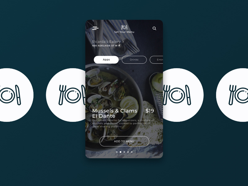 DailyUI 043 - Food & Drink Menu mobile ux design ux ui ui design food drink app dinner menu app food app restuarant food drink food drink menu menu drink food and drink food dailyui 043 dailyui challenge dailyui 043
