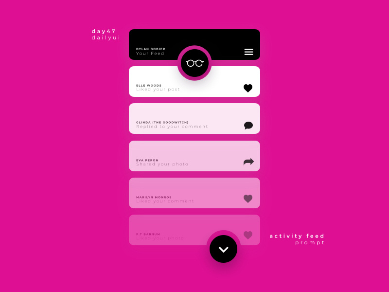 DailyUI 047 - Activity Feed activity tracker creative design uiux app mobile ux design interface ux ui ui design social app social activity stream activity activity feed dailyui challenge dailyui 047 dailyui 047