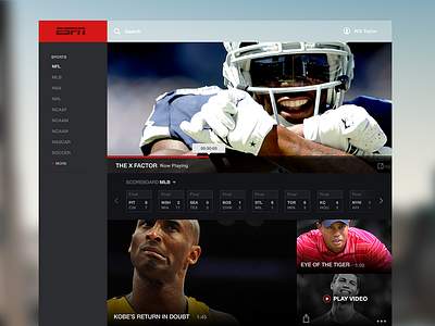 Espn Redesign Case Study app case study design espn interface redesign ui user interface ux web