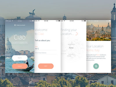 The Ciao UI Kit app clean design flat freebie ios iphone minimal mobile sketch ui ui kit
