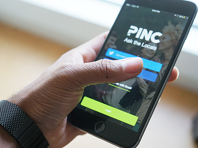 Pinc: Ask the Locals Sign up Page ios login sign up social splash screen ui ux
