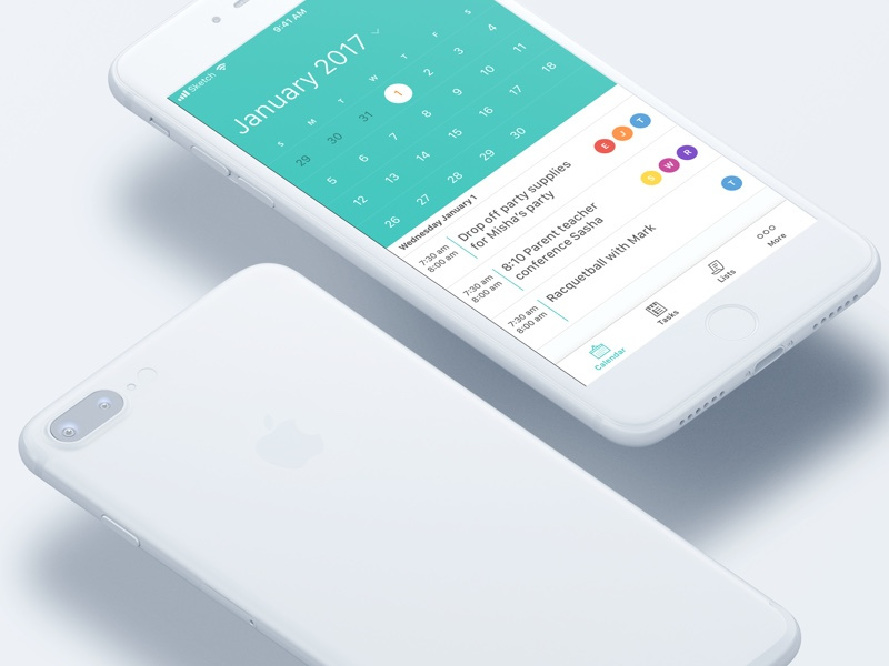Calroo - Family Planner Redesign mobile ux ui tasks task management material design ios11 app ios family planner