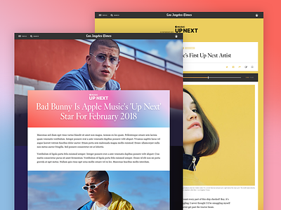 LA Times + Apple Music UpNext Program creative design mobile music ui ux web