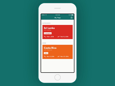 Trips colorful colourful evaneos flat iphone mobile trips ui