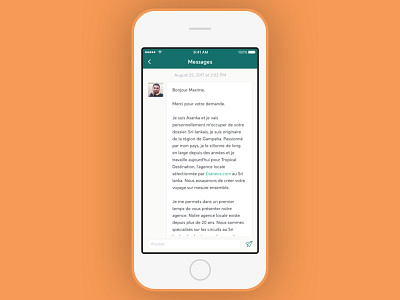 Messages colorful colourful evaneos flat iphone mobile trips ui