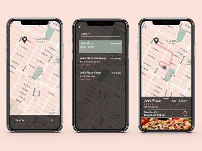 UI Design: Searching a restaurant dailyui finder finding map navigation restaurant search ui ui ux design ux