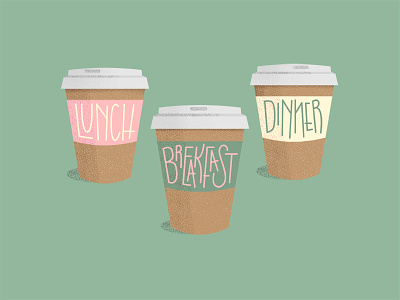 Breakfast, Lunch, & Dinner coffee cute illustration illustrator photoshop simple texture
