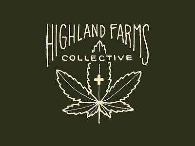Santa Barbara Highland Farms cannabiscures concept handlettering illustration ink lettering logo marijuana typography wip