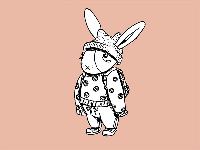 Bunny Boy animals bunny character design cute illustration ink pen rabbit sketch