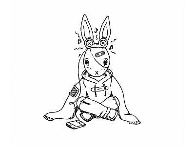 Bunny Boy Pt. 2 animals bunny character design cute illustration ink pen rabbit sketch