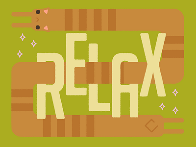 Relax Cat cat cats cute illustration kawaii kitten kitty quote relax type typography