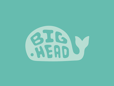 Big Head! animal custom type cute logo silly typography whale