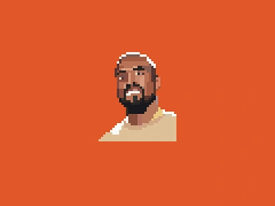 Pixel Kanye 16bit 8bit game gaming hiphop kanye kanye west mini music pixel pixel art pixelated portrait rap ye yeezus yeezy