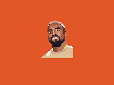 Pixel Kanye 16bit 8bit game gaming hiphop kanye kanye west mini music pixel pixel art pixelated portrait rap ye yeezus yeezy