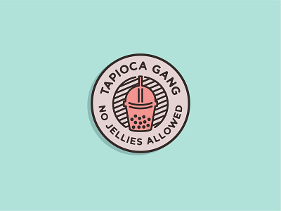 Tapioca Gang badge boba bubble cafe cute dessert drink illustration kawaii minimal patch simple stamp sweet tapioca tea vector