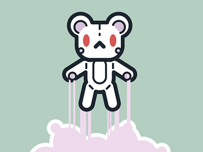 DETONATED bear cute evil illustration kawaii minimal simple teddy vector