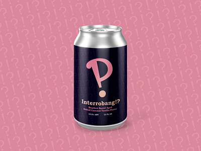Interrobang!? - A Can Study ! barrel beer bourbon can caramel case design gradient icon interrobang label logo mockup pink porter purple salted study vanilla