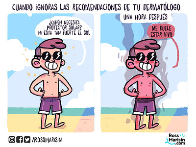 El sol te odia beach cartoon comic illustration life people sun webcomic