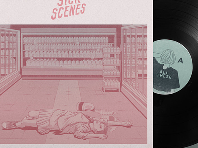 Sick Scenes album art illustration indie los campesinos music vinyl