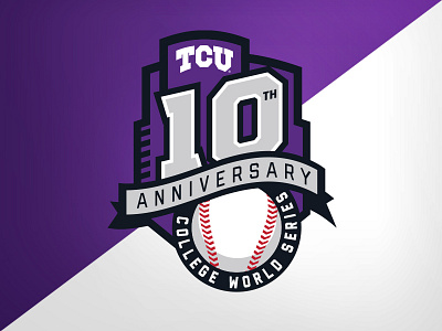 TCU Baseball CWS Logo 10th anniversary athletics baseball branding horned frogs identity logo tcu university