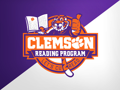Clemson Reading Program athletics branding clemson college identity illustration logo program reading tigers university