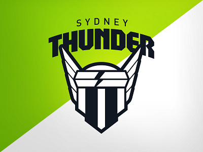 Sydney Thunder - Lock-up athletics branding cricket design identity illustration logo mjolnir s t thor vector