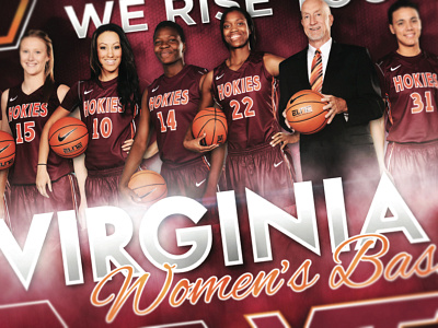 Virginia Tech WBB Poster 2013 2014 athletics basketball college hokies poster print university virginia tech womens basketball