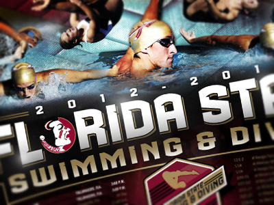 FSU Swimming & Diving Poster 2012 athletics diving florida state horizontal poster schedule sports swimming