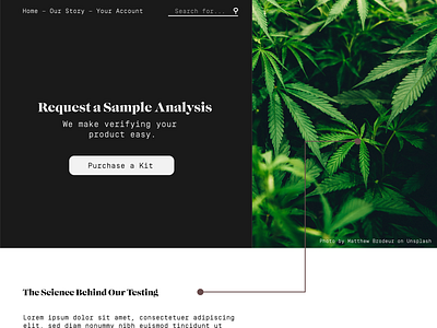 Cannabis Testing Landing Page