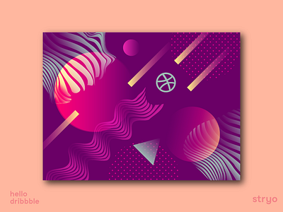 Hello Dribbble abstrack abstract art animation branding character design dribbble flat illustration lines type typography ui vector