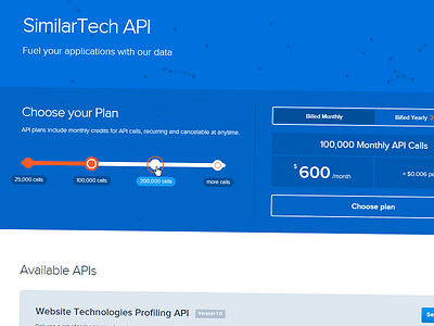 API Pricing api credits plans pricing slider