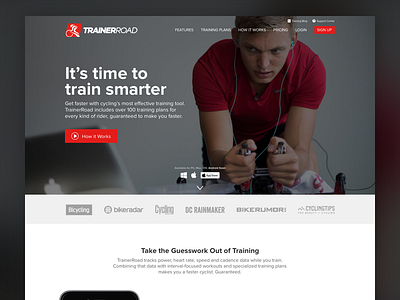 TrainerRoad Homepage Mockup Variation 2 cycling homepage saas web design wip