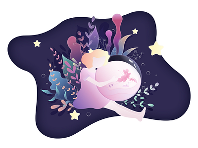 Unicorn in Dream fairy tale illustration ui unicorn