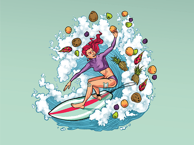 Fruit Surfer characterdesign design illustration procreate