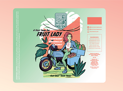 Fruit Lady: Strawberry Watermelon Coconut adobe adobesuite beer beerlabel branding graphicdesign illustration illustrator packagedesign procreate