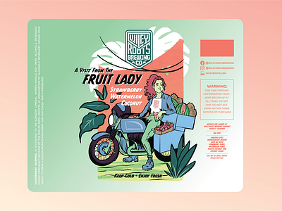 Fruit Lady: Strawberry Watermelon Coconut adobe adobesuite beer beerlabel branding graphicdesign illustration illustrator packagedesign procreate