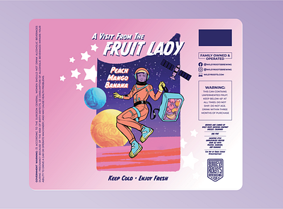 Fruit Lady: Peach Mango Banana beer beerlabel branding graphicdesign illustration illustrator labeldesign packagedesign procreate