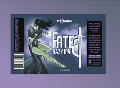 Fate Hazy IPA beer beerlabel branding candesign graphicdesign illustration illustrator label labeldesign packagedesign procreate