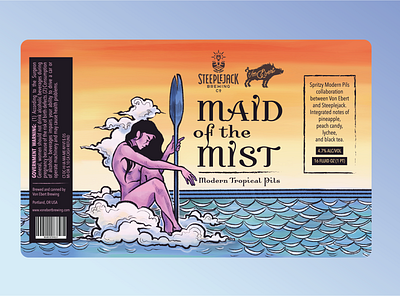 Maid of the Mist beer beerlabel candesign design graphicdesign illustration illustrator labeldesign packagedesign procreate