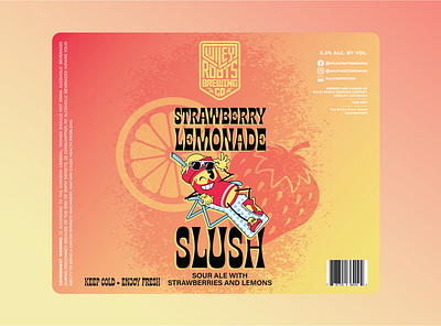 Strawberry Lemonade Slush beer beerlabel branding candesign graphicdesign illustration illustrator labeldesign packagedesign