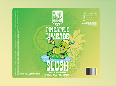 Pineapple Limeade Slush beer beerlabel candesign graphicdesign illustration illustrator label labeldesign packagedesign procreate