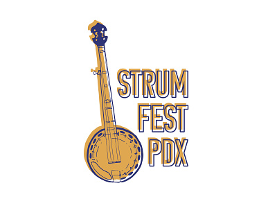 Strum Fest PDX Logo branding design flat illustration illustrator logo minimal typography vector