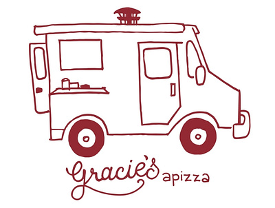 Gracie's Apizza Truck Logo branding business card business card illustration design flat illustration illustrator logo minimal typography vector