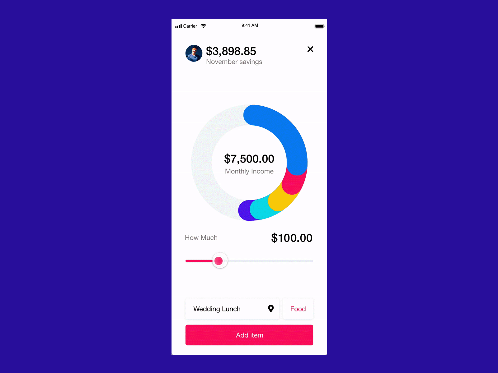 Savings App color design flat ios mobile app product savings ui ui design uiux