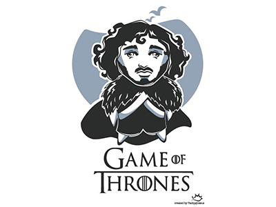 John Snow or you know nothing cartoon character hero man snow the game of thrones
